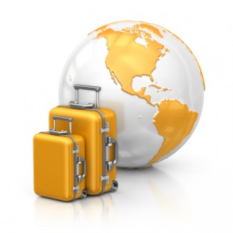 suitcase and world image